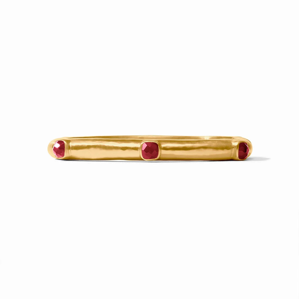 Julie Vos Catalina Hinge Bangle Iridescent Ruby Red