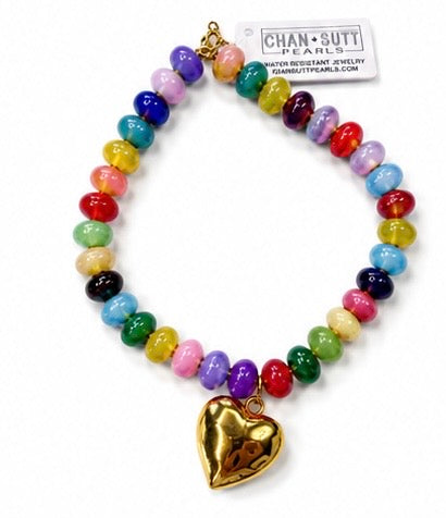 Colorful Heart Necklace by Chansuttpearls