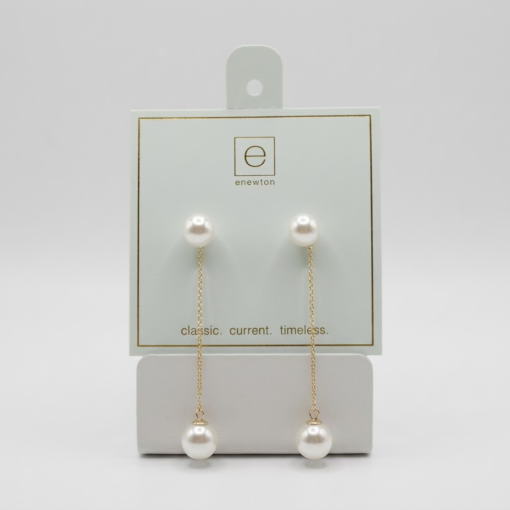 Enewton Simplicity Chain Gold Drop Earring- Pearl 8mm