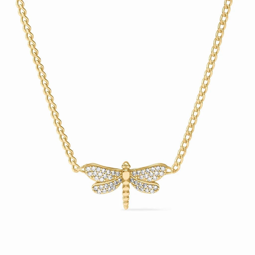 Julie Vos Dragonfly Pave Delicate Necklace