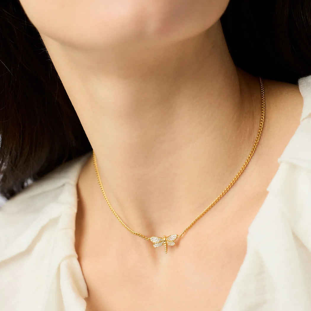 Julie Vos Dragonfly Pave Delicate Necklace