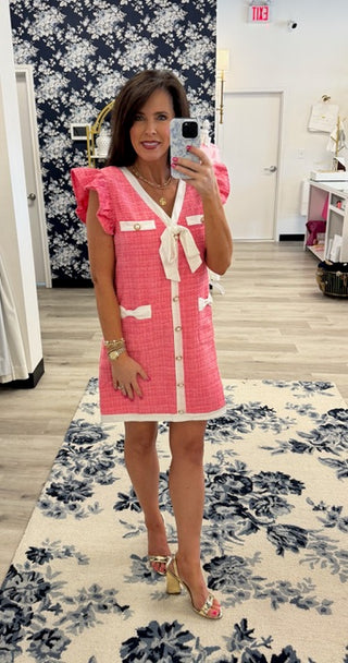 Pink Tweed Dress