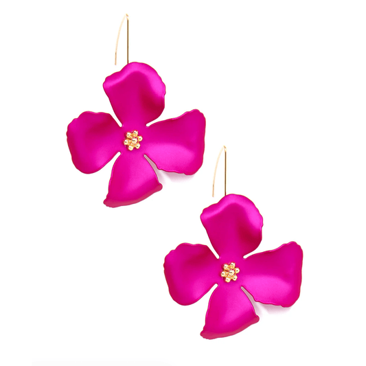 ZENZII - Hot Pink Metal Painted Metallic Earring