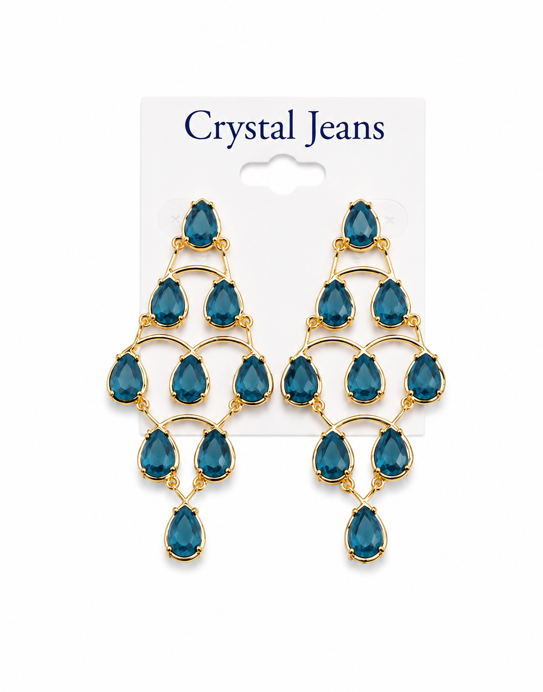 Deep Teal Chandelier Earrings