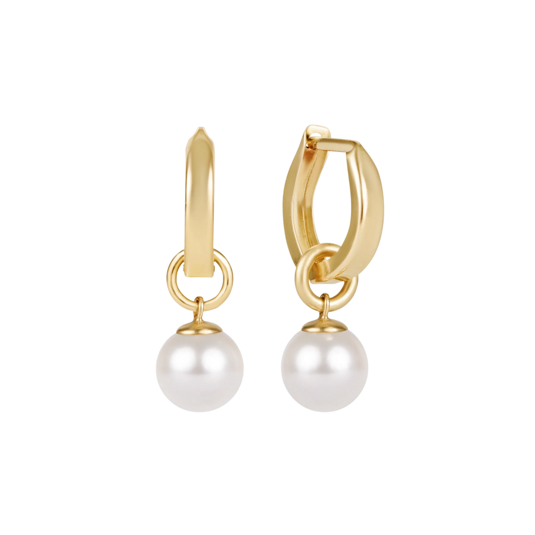 Enewton Designs  Huggie Gold 0.5" hoop - classic pearl 8mm charm