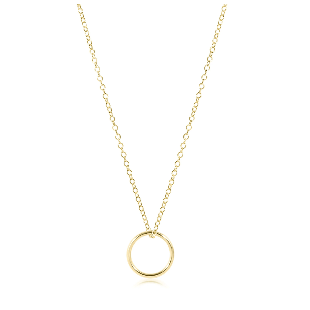 E Newton 16" Necklace Gold- Halo Gold Charm