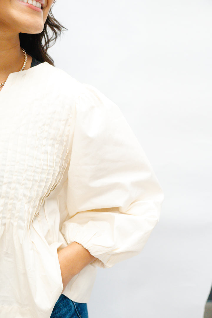 Ivory Lane Pleated Top