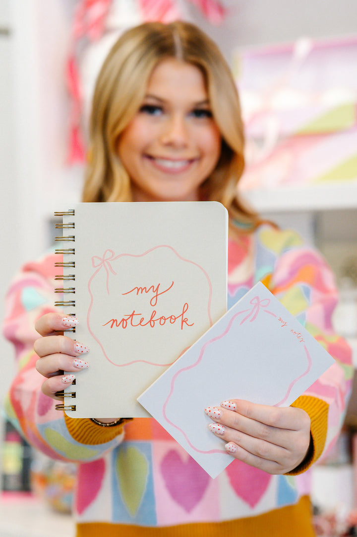 Pink Bow Spiral Notebook