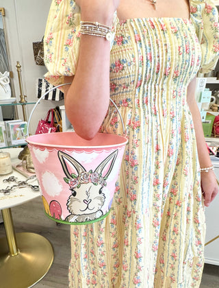 Pink Rabbit Easter Egg Pail