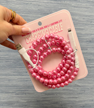 Pink Pearl Phone Charger
