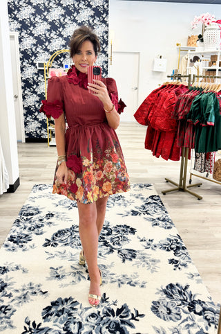Crimson Bloom Dress