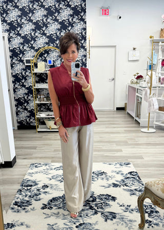 Monroe Zip Peplum Top