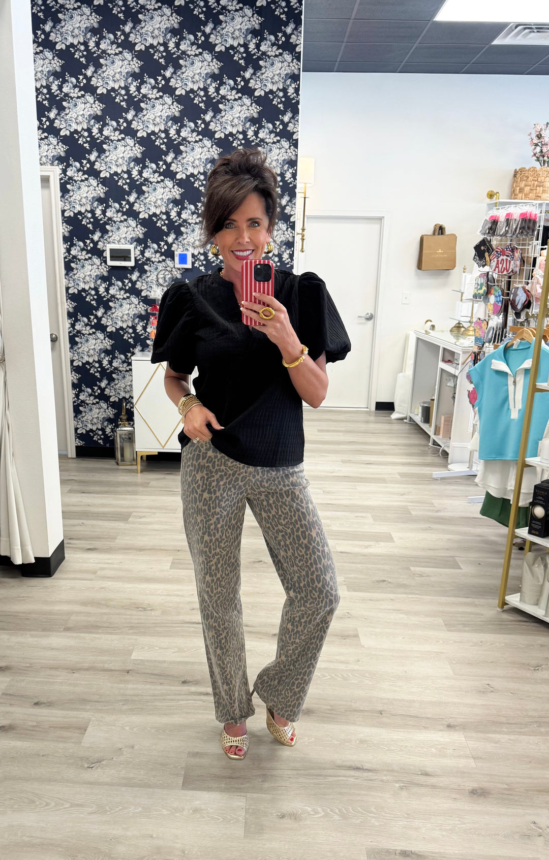 Ella Cheetah Denim Pants