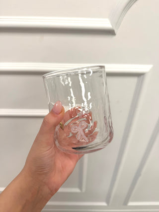 Light Pink Bow Drinking Glass