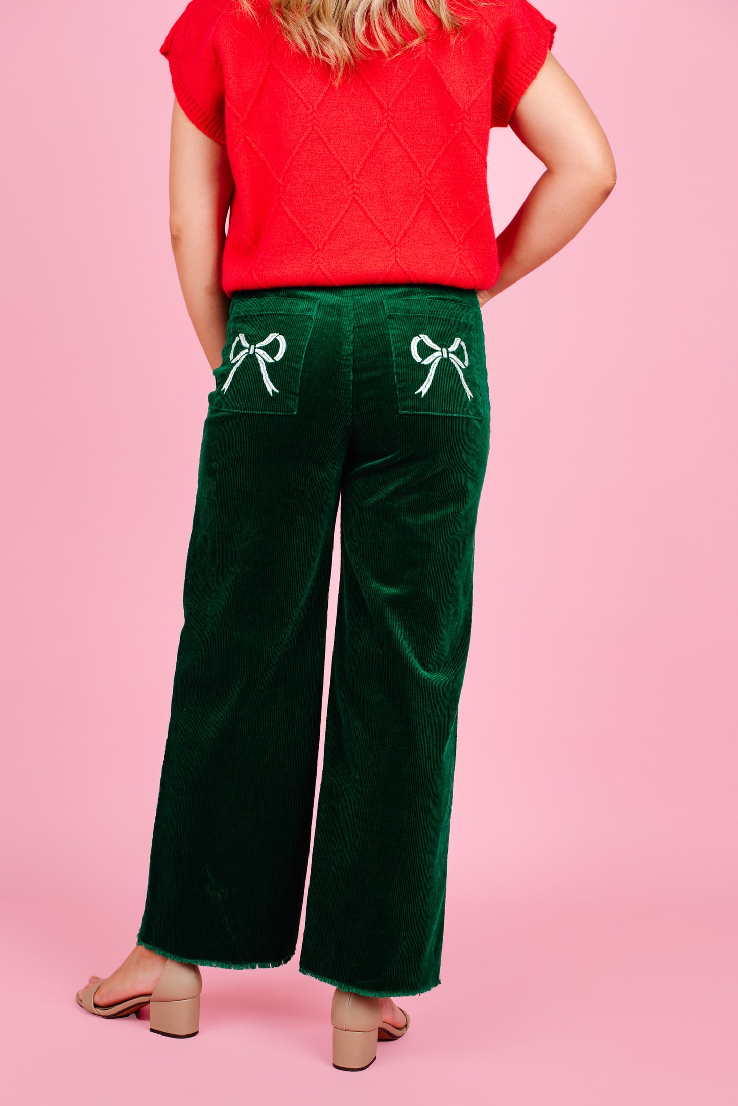 Green Bow Corduroy Pants