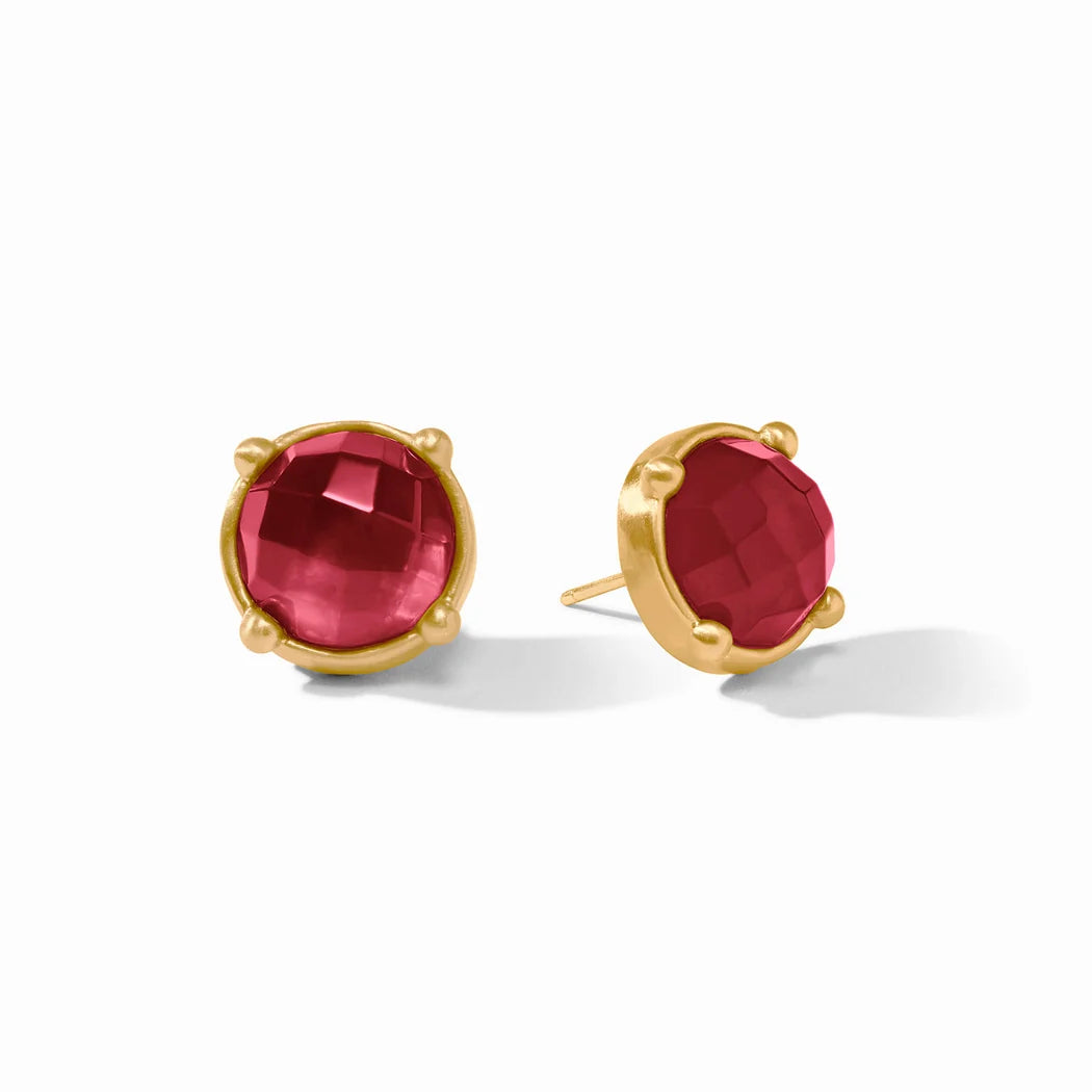 Julie Vos Honey Stud-Iridescent Ruby Red