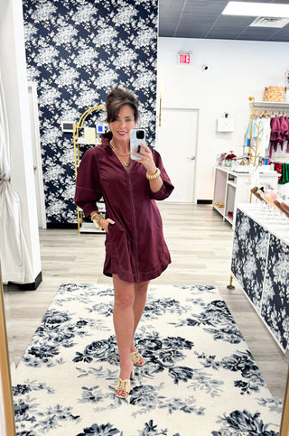 Bordeaux Zip Dress