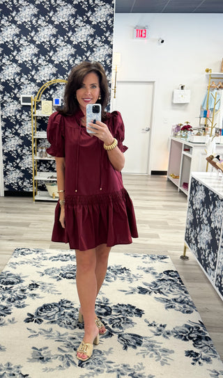 Merlot Ruffle Dress