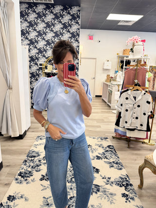 Powder Blue Haven Short Sleeve Sweatshirt