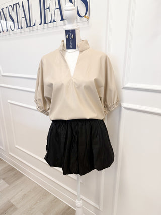 Valentina Faux Leather Top