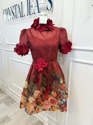 Crimson Bloom Dress