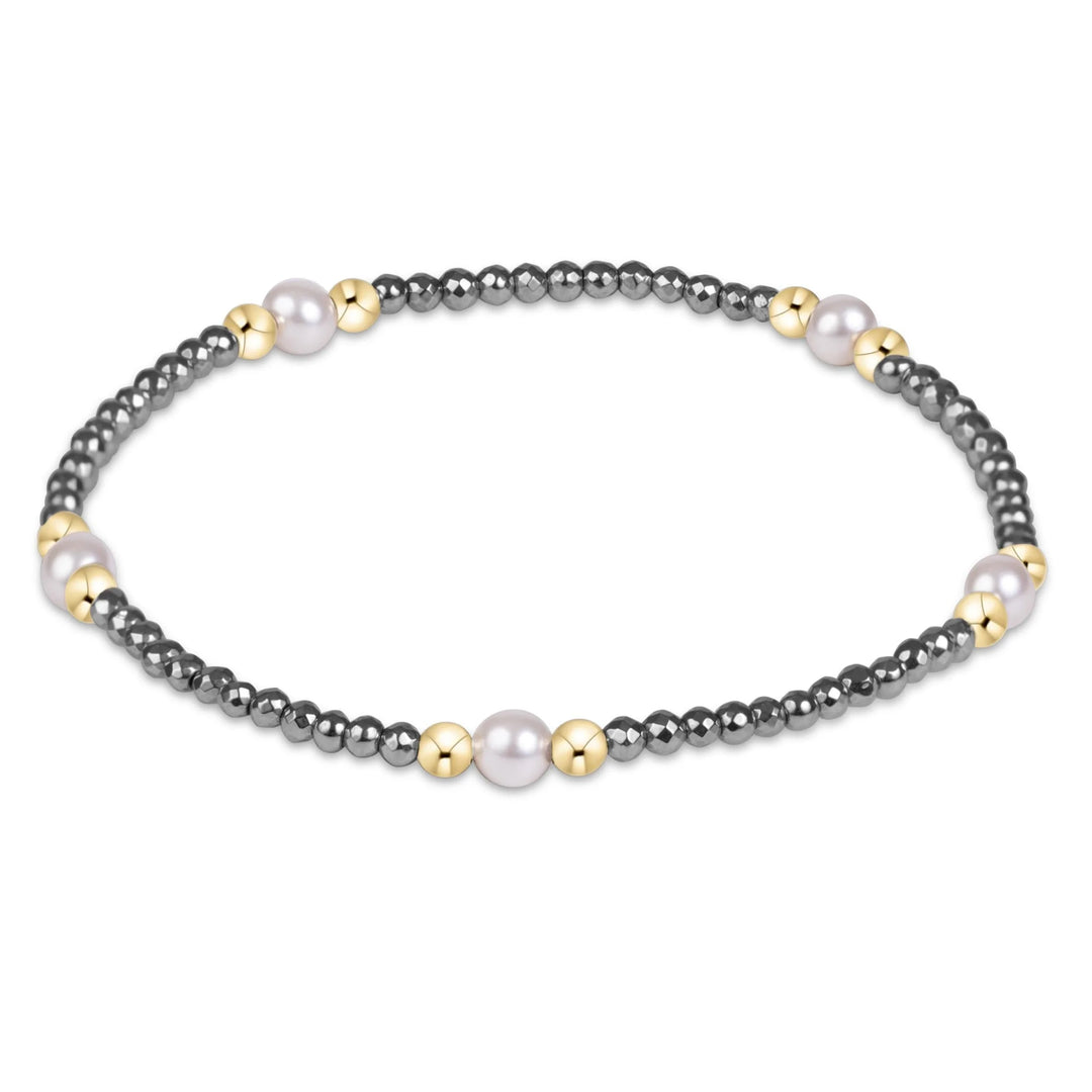 Enewton Design Purpose Pearl 4mm Silver Faceted Hematite Bracelet