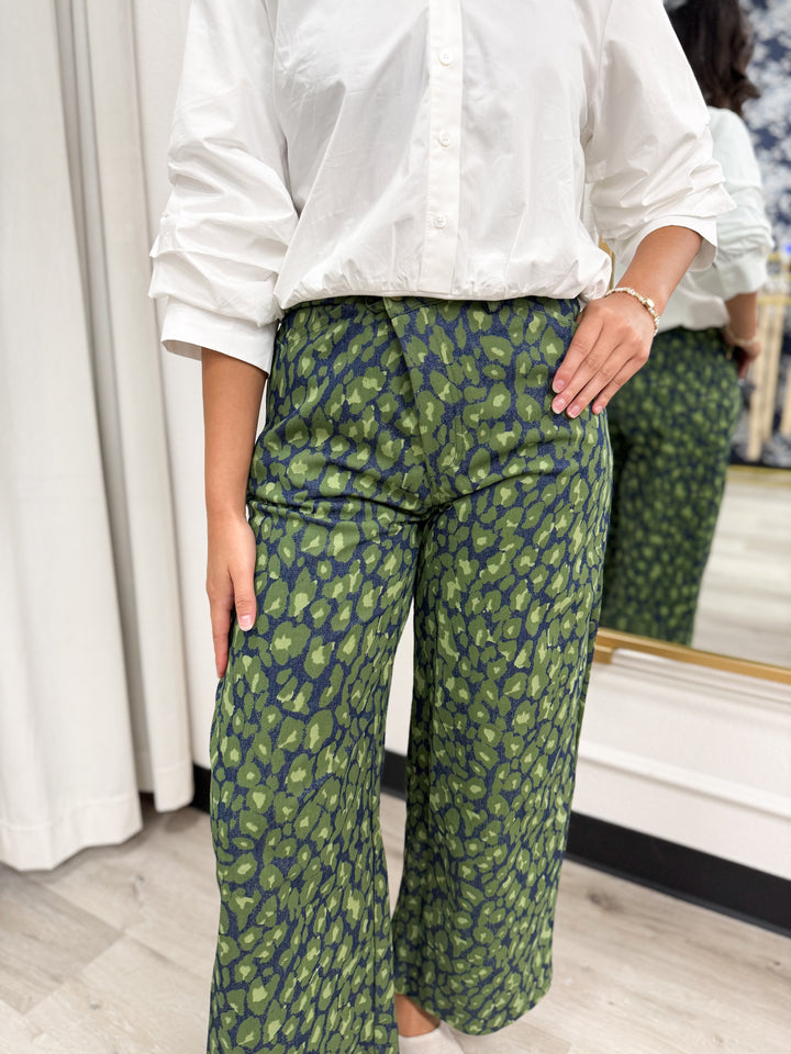 Green Barrel Leopard Jean Pants