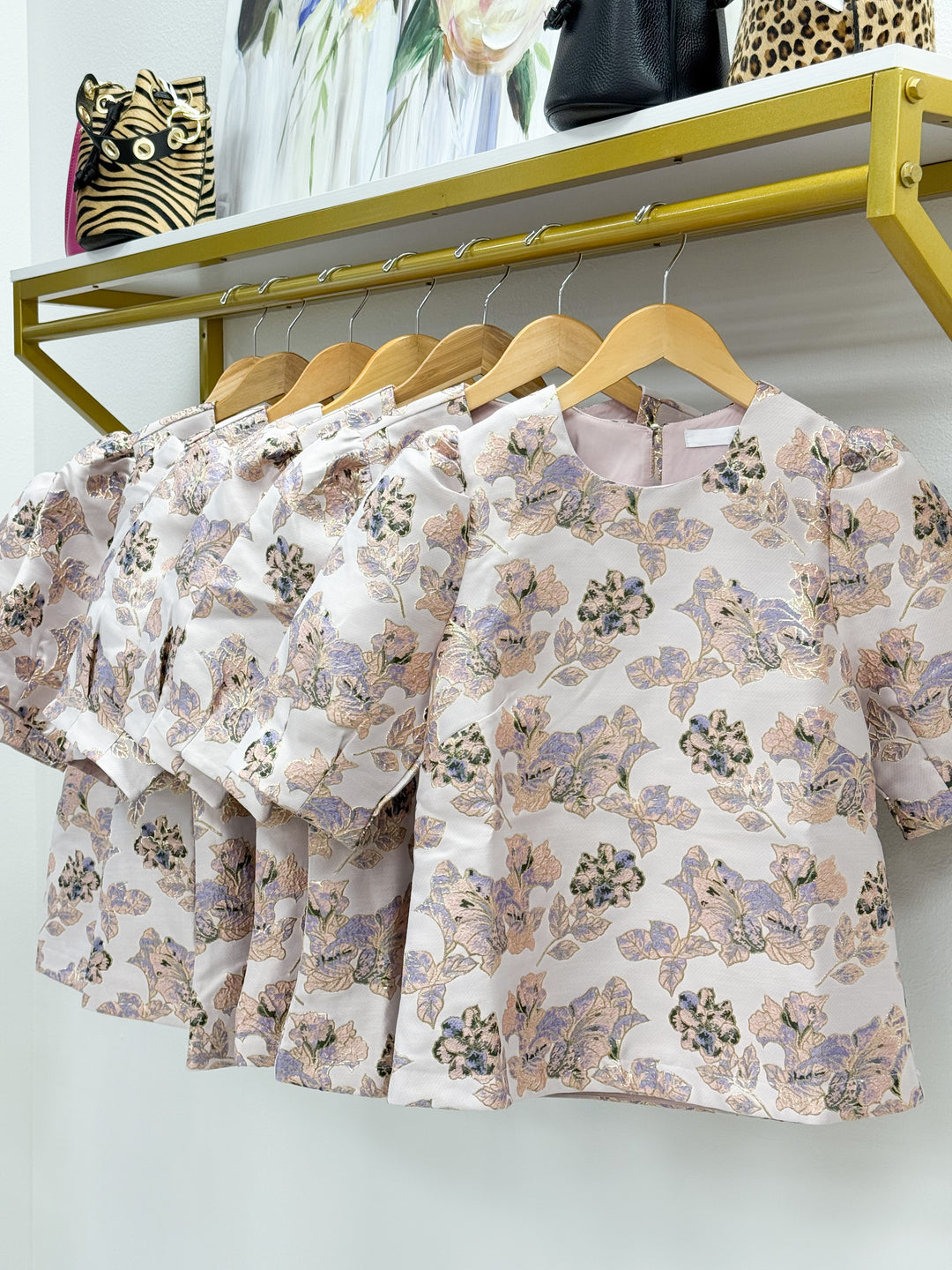 Mary Square Thea-Multi Brocade Top