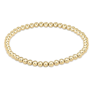  classic gold 4mm bead bracelet 7.25" extends