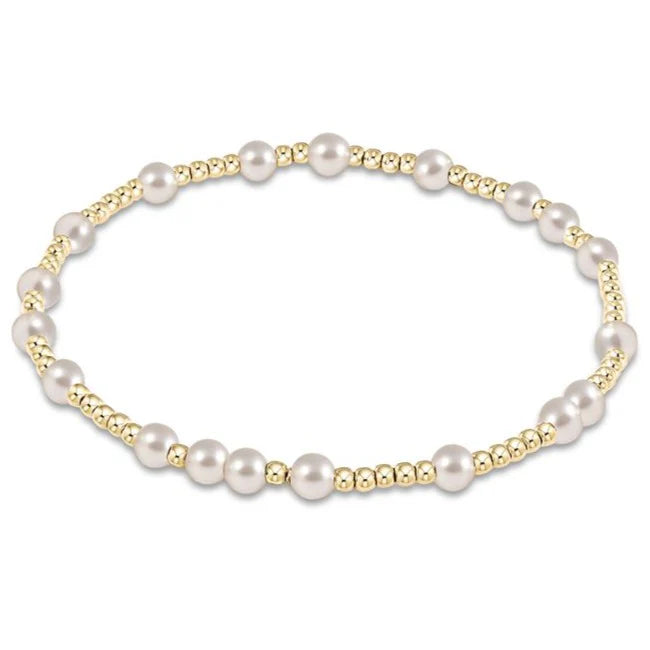  hope unwritten 4mm bead bracelet - pearl 7.25" extends