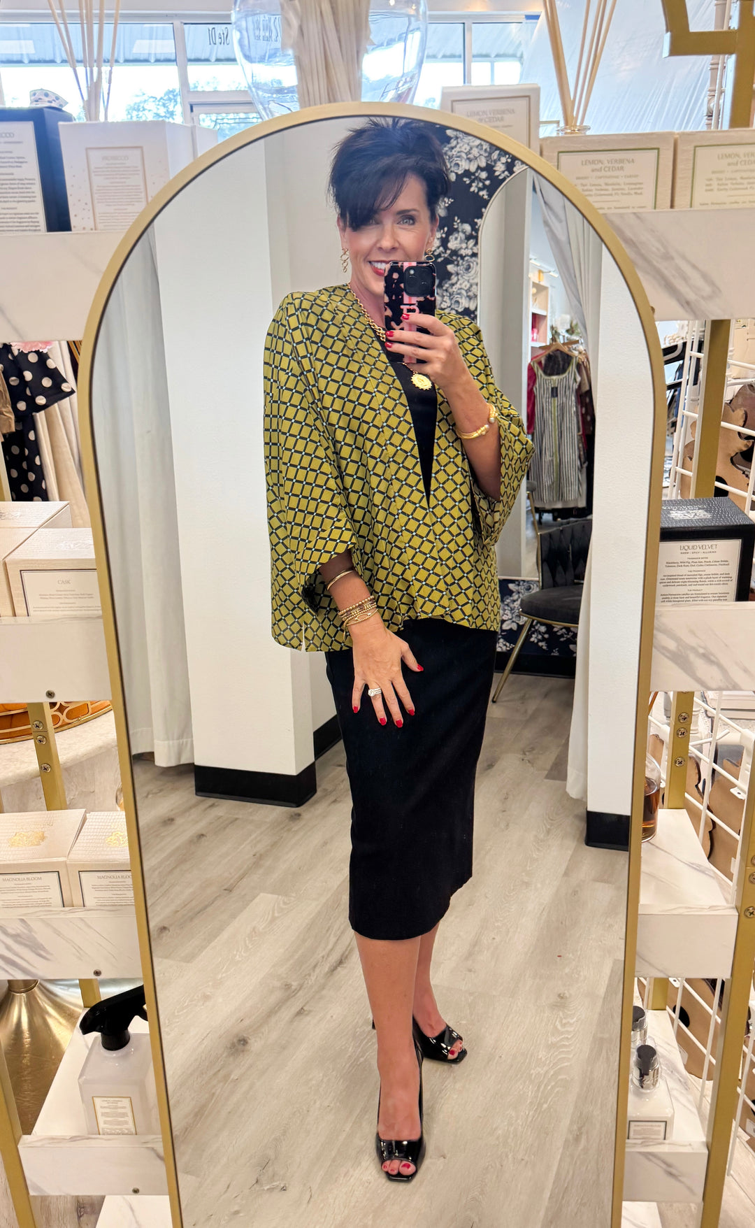 Winton + Waits Lattice Grid Short Kimono