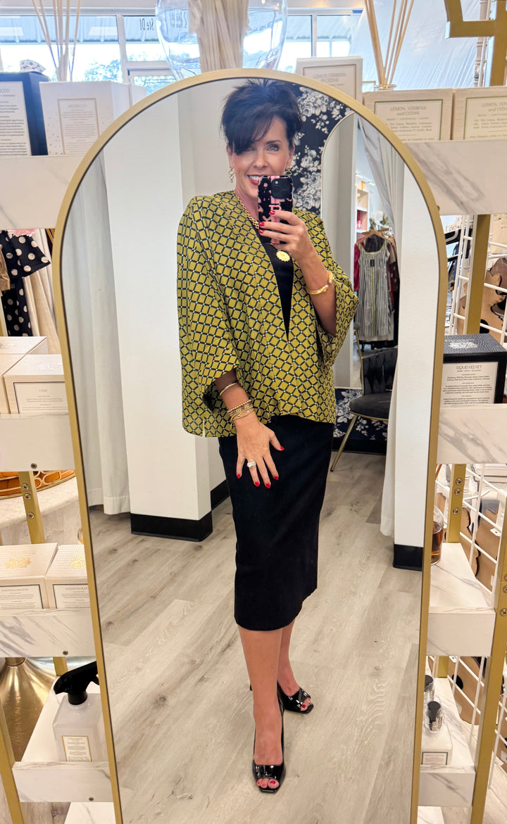 Winton + Waits Lattice Grid Short Kimono