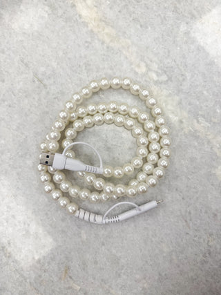 White Pearl Cord Phone Charger