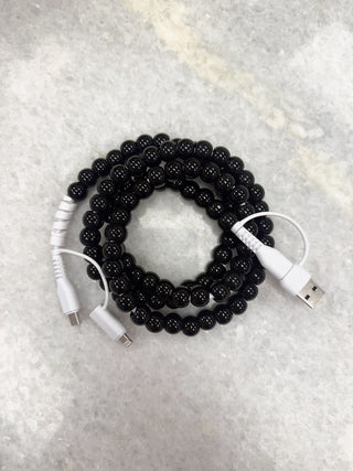Black Pearl Cord Phone Charger