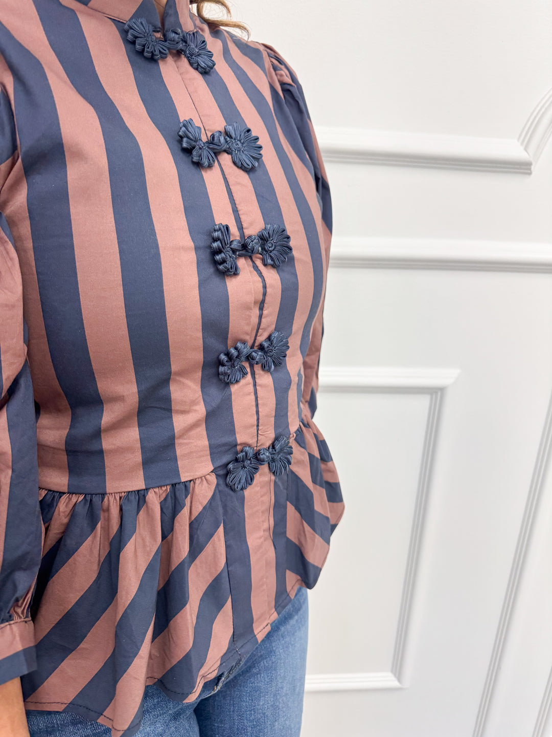 Beatrix Striped Peplum Top