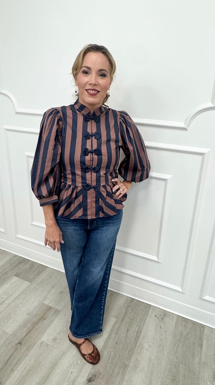 Beatrix Striped Peplum Top