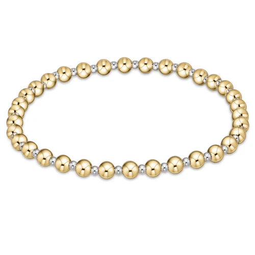 enewton Classic Grateful Pattern 5mm Bead Bracelet- Mixed Metal