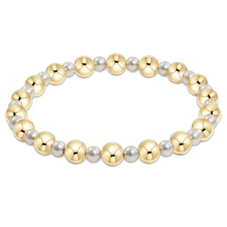 enewton  pearl grateful pattern 4mm bead bracelet - 6mm gold