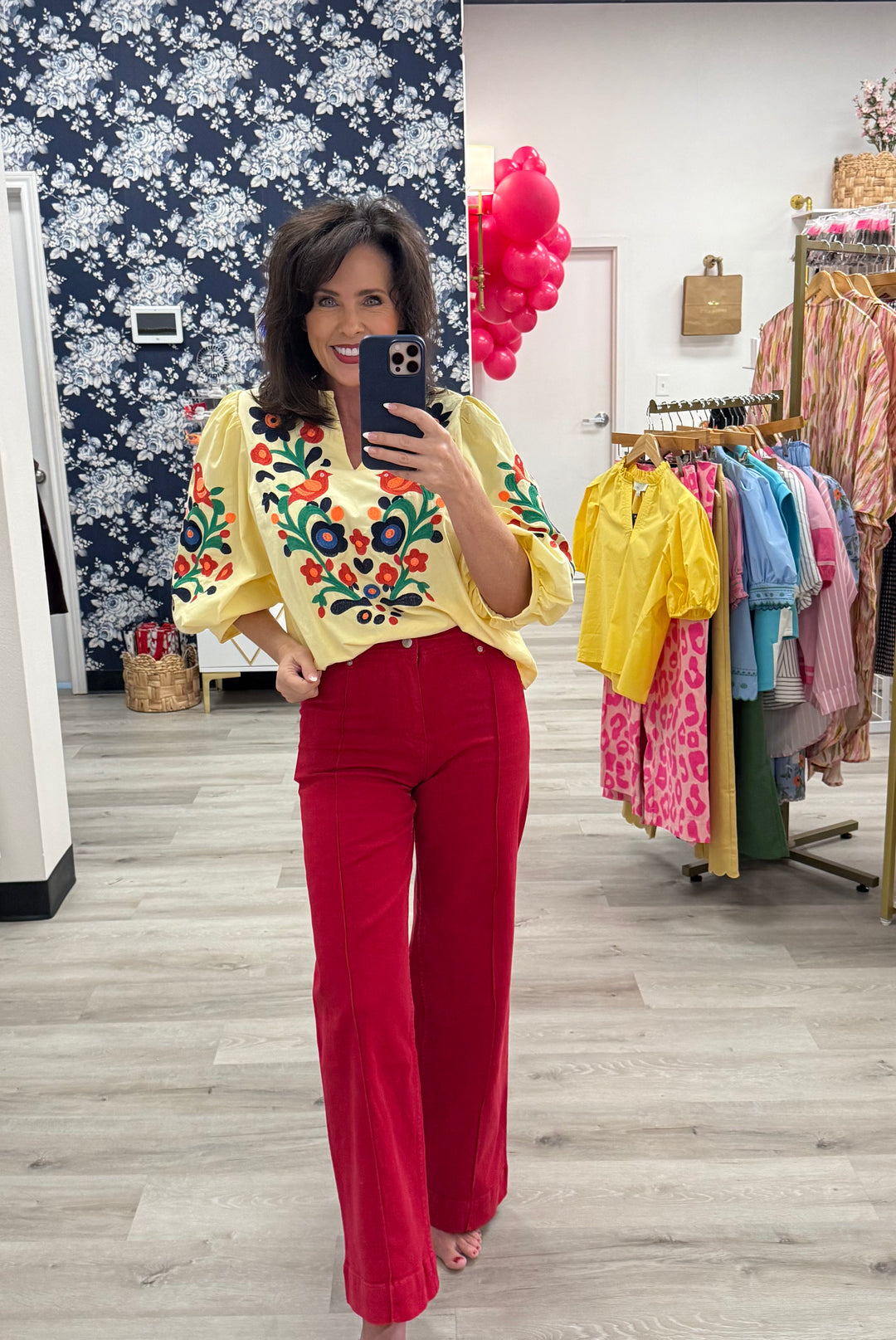 Cornell Red Denim Pants
