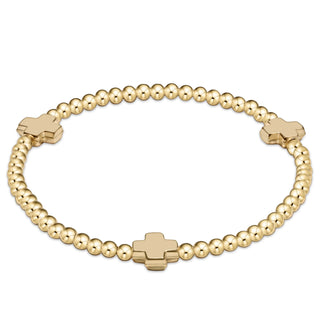 enewton signature cross gold pattern 3mm bead bracelet - gold