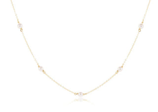 15" Choker Simplicity Chain Gold -  4mm Pearl