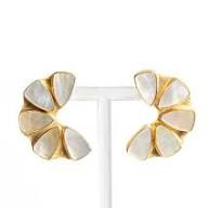 Winton + Waits Gold Five Stone Earring-Pearl