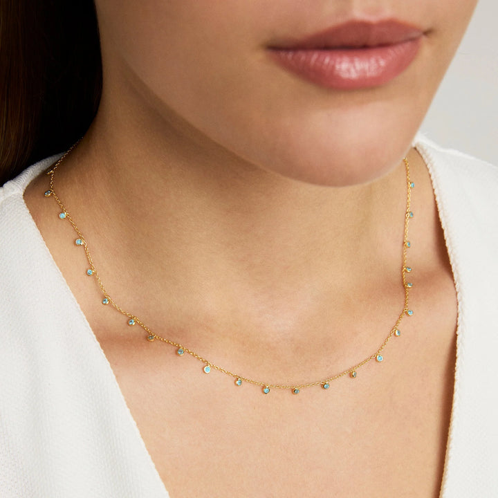 Dean Davidson Orsay Charm Necklace Blue Topaz CZ
