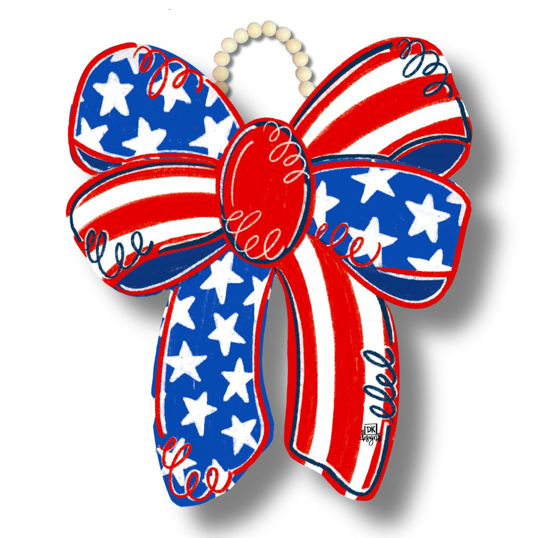 Dk Designs Patriotic Bow Door Hanger