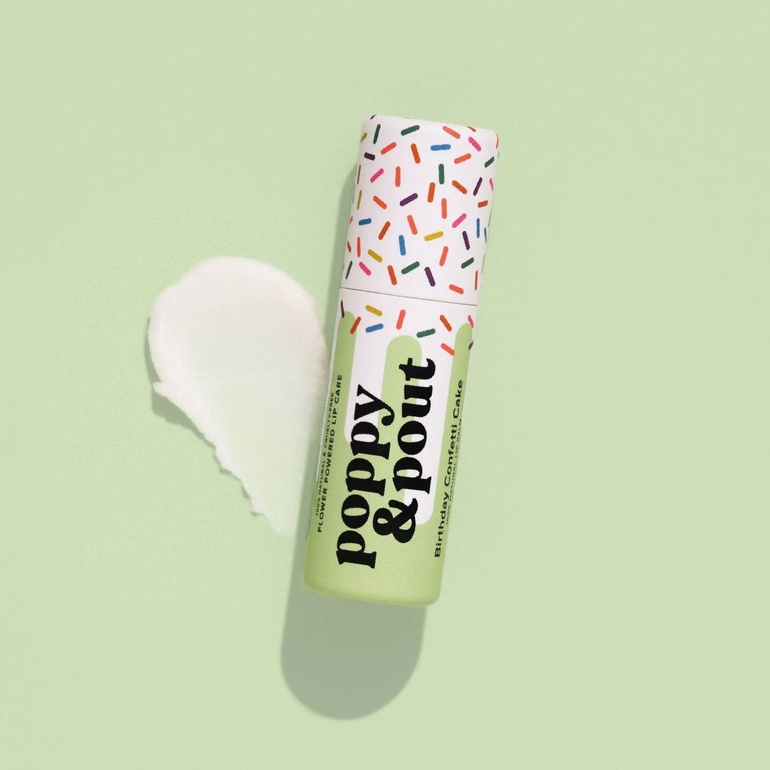 Poppy &amp; Pout Lip Balm -  Green Birthday Confetti Cake