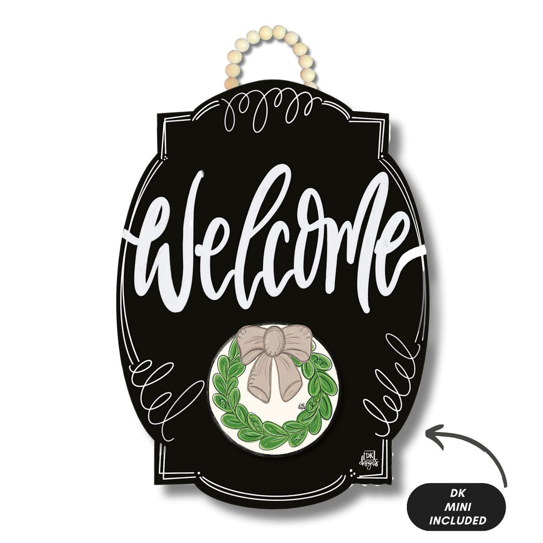 Dk Designs Black Bloom "welcome" Hanger + Mini