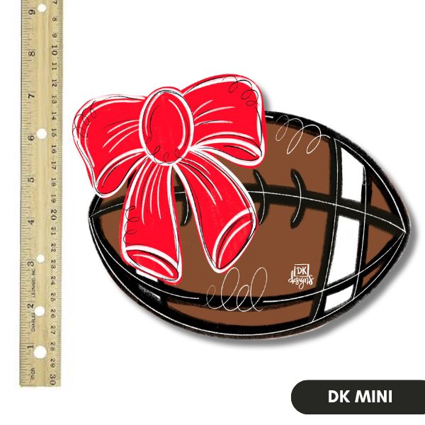 Dk Designs Football Red Bow Mini