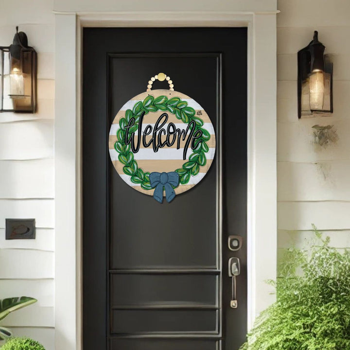 Dk Designs Tan Wreath 23 Inch With Room For Mini "welcome"