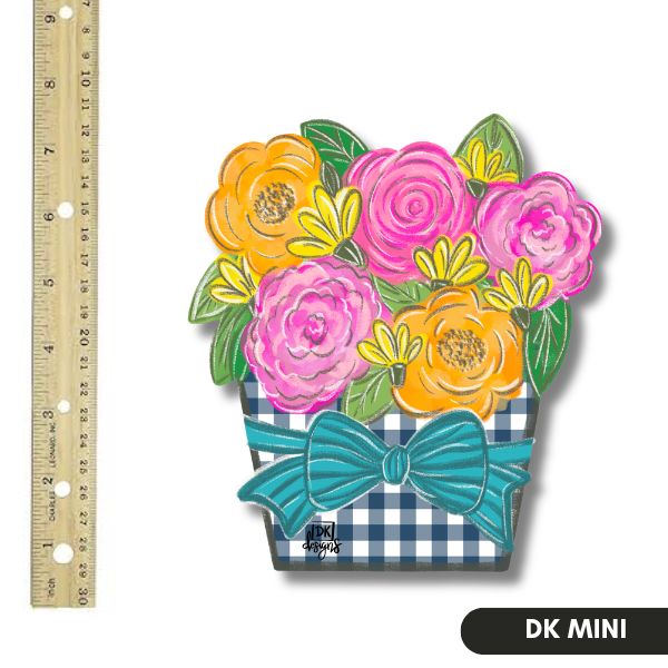 Dk Designs  Gingham Flower Jar Mini