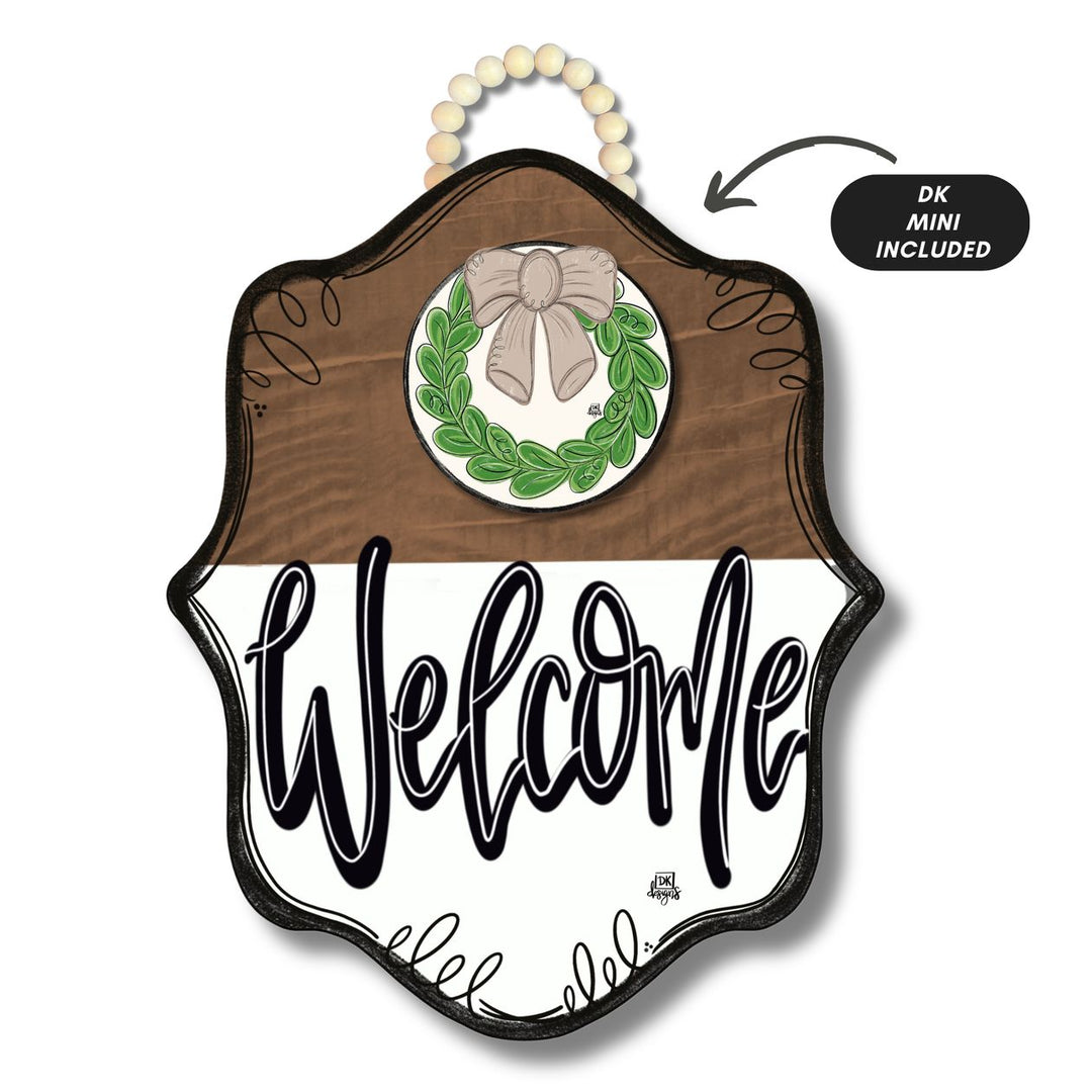 Dk Designs Georgia Stain Bloom "welcome" Hanger + Mini
